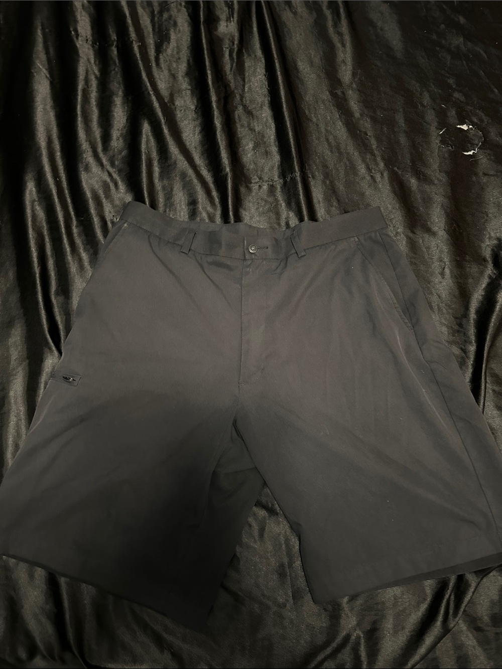 Grand Slam Black Flat-Front Performance Shorts